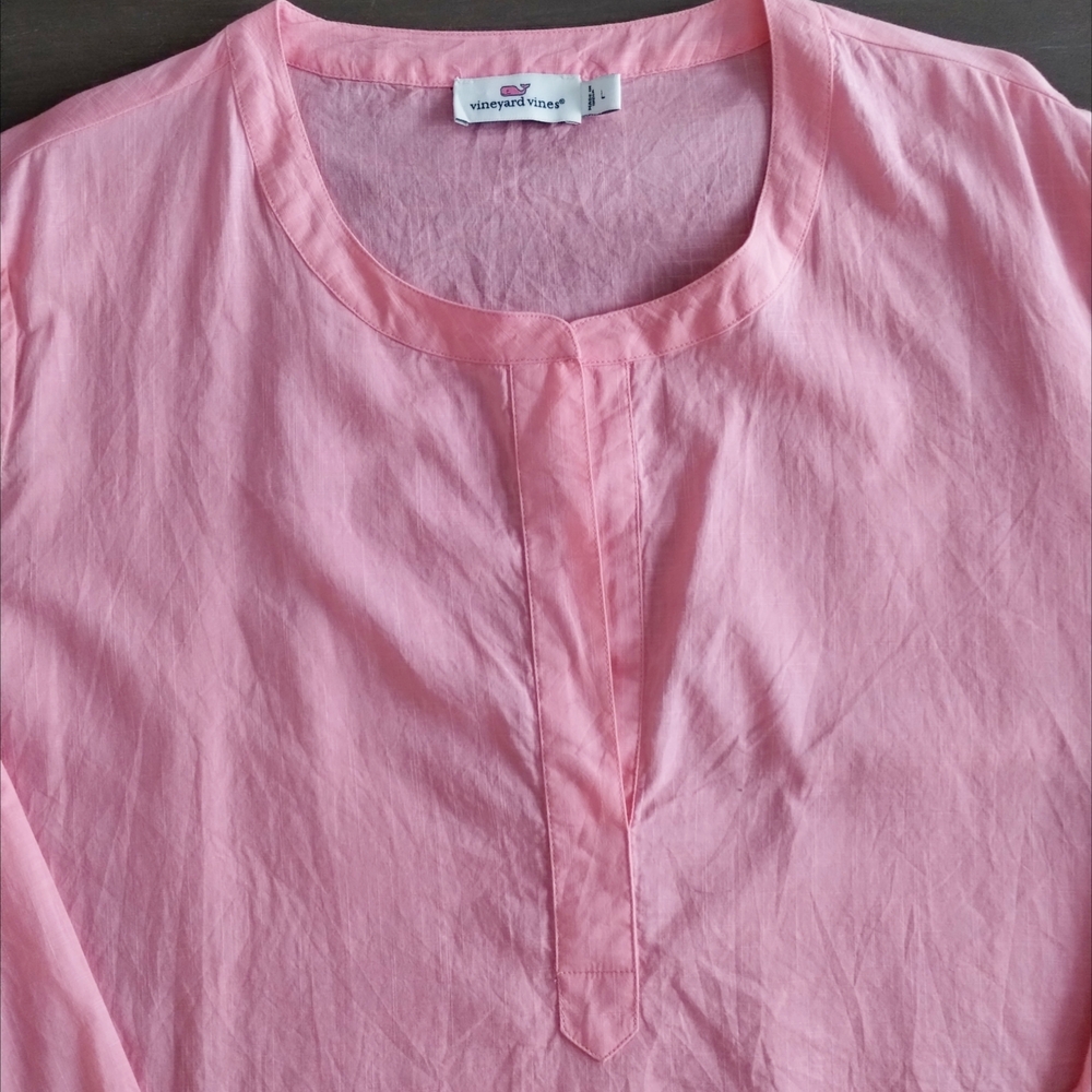 Vineyard Vines Pink Split-Neck Tunic Top - Picture 4 of 8